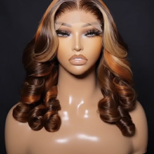 SDD/20 inches  Lily bounce unit Brown with Orange Highlight - Bounce Human Hair Wig Lagos Nigeria